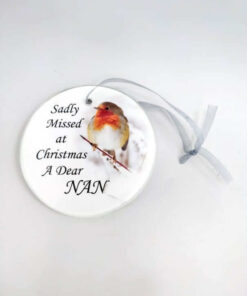 Nan Robin Glass Christmas Tree Hanging Plaque/Decoration Memorial Tribute