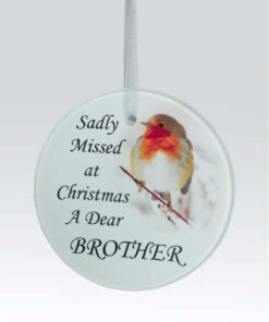 Brother Robin Glass Christmas Tree Hanging Plaque/Decoration Memorial Xmas Bauble