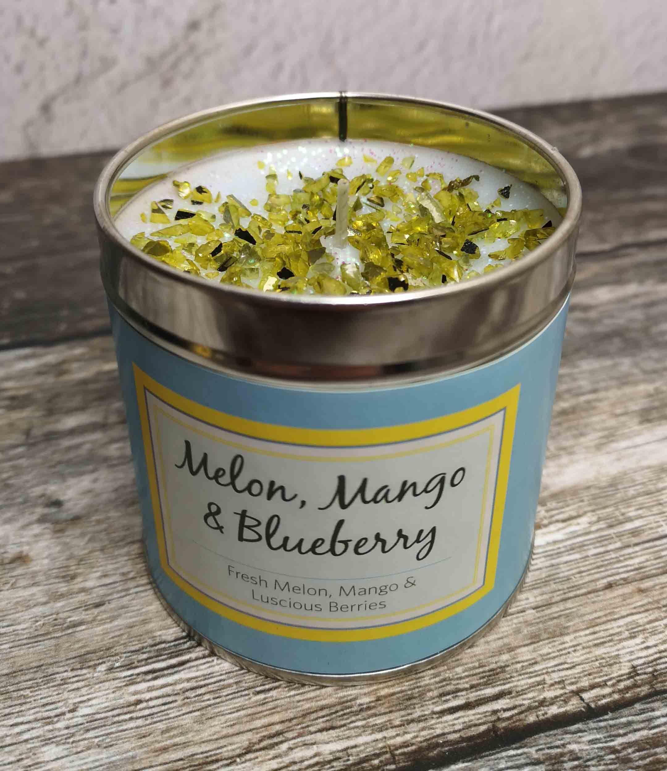 Melon, Mango & Blueberry - Seriously Scented Glitter Scented Candle - The Flower Fountain