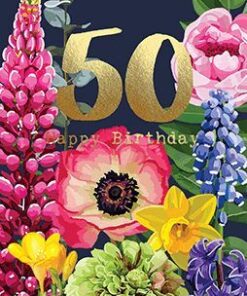 sarah_kelleher_cards - card-ff-53 - 50th happy Birthday