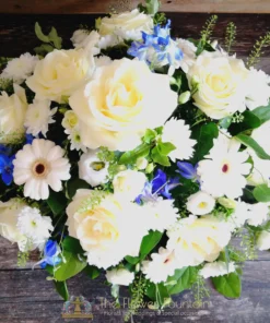 Blue and White Posy Funeral Tribute | The Flower Fountain | Funeral Flowers Stoke on Trent