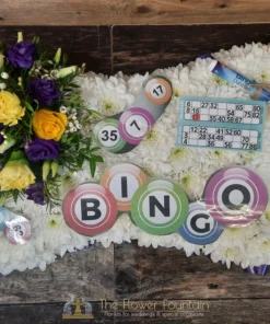 Bespoke Bingo Funeral Pillow - The Flower Fountain Funeral Flowers - Stoke on Trent