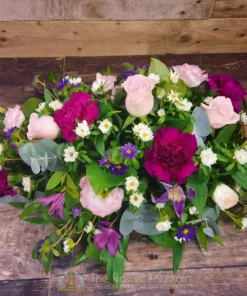 Lilac and Purple Single Ended Spray - The Flower Fountain Funeral Flowers
