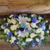 Blue and White Double Ended Casket Spray - The Flower Fountain Funeral Florists Stoke on Trent