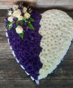 2 Tone Broken Heart Funeral Tribute |The Flower Fountain | Funeral Flowers | Stoke on Trent