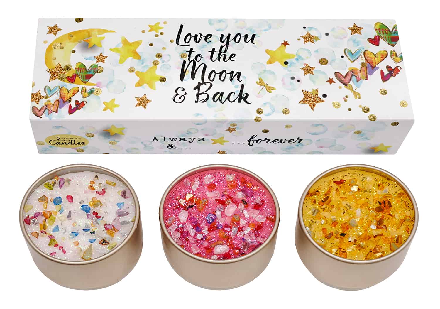 Three Lites – Love You to the Moon and Back Candle Set