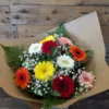 The Gerbera One is a joyful mix of bright gerberas pictured in our “Nice” size. Hand-tied and delivered across Stoke-on-Trent. Colours may vary.